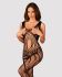 Сітчастий бодістокінг з вирізами та малюнком Obsessive Bodystocking G328 S/M/L, чорний, комбінезон