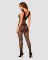 Сітчастий бодістокінг з вирізами та малюнком Obsessive Bodystocking G328 S/M/L, чорний, комбінезон