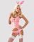 Еротичний костюм зайчика Obsessive Bunny suit 4 pcs costume pink S/M, рожевий, топ з підв’язками