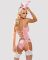 Еротичний костюм зайчика Obsessive Bunny suit 4 pcs costume pink L/XL, рожевий, топ з підв’язками