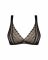 Мереживний бюстгальтер із трикутною чашкою Obsessive Estiqua bra M/L, чорний, широкі лямки