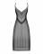 Напівпрозора довга сорочка Obsessive Estiqua chemise M/L, чорний, асиметричний крій