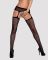 Сітчасті панчохи-стокінги з квітковим малюнком Obsessive Garter stockings S207 S/M/L,чорні