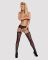 Сітчасті панчохи-стокінги з квітковим малюнком Obsessive Garter stockings S207 XL/XL, чорні, доступ