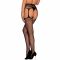 Панчохи-стокінги із сітки різного розміру Obsessive Garter stockingsS815S/M/L, чорні, з доступом