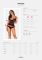 Напівпрозорий набір з прикрасами Obsessive Ivannes top & thong 2XL/3XL, чорний, топ та танга
