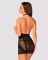 Напівпрозора сорочка з відкритими грудьми Obsessive Lacrisia chemise M/L, чорна, з чокером