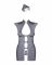 Еротичний костюм стюардеси Obsessive Stewardess 3 pcs grey S/M, сірий, сукня, стрінги, пілотка