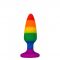 Силіконова анальна пробка Wooomy Hiperloo Silicone Rainbow Plug S, діаметр 2,4 см, довжина 9 см