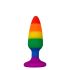 Силіконова анальна пробка Wooomy Hiperloo Silicone Rainbow Plug S, діаметр 2,4 см, довжина 9 см