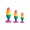 Силіконова анальна пробка Wooomy Hiperloo Silicone Rainbow Plug M, діаметр 2,9 см, довжина 11 см