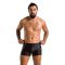Чоловічі шкіряні боксери з блискавками Passion 049 SHORT MATT XXL/XXXL Black