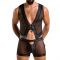 Комплект чоловічої білизни на шнурівці Passion 053 SET WILLIAM S/M Black, жилет, боксери