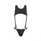 Чоловіче шкіряне боді Passion 056 ADAM S/M Black, заклепки