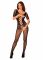 Сітчастий бодістокінг з квітковим малюнком Obsessive Bodystocking F238 S/M/L, black, з доступом, імі