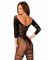 Сітчастий бодістокінг з імітацією підв’язок Obsessive Bodystocking G329 S/M/L, black, з доступом
