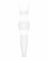 Сітчастий бодістокінг з імітацією топа та шортів Obsessive Bodystocking G330 XL/XXL, white, з доступом