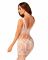 Сітчастий бодістокінг з імітацією топа та шортів Obsessive Bodystocking G330 XL/XXL, white, з доступом