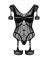 Нейлоновий бодістокінг з імітацією гартер Obsessive Bodystocking G334 S/M/L, black, з доступом