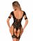 Нейлоновий бодістокінг з імітацією гартер Obsessive Bodystocking G334 S/M/L, black, з доступом