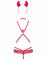 Еротичний костюм чортика зі стреп Obsessive Evilia teddy red L/XL