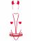 Еротичний костюм чортика зі стреп Obsessive Evilia teddy red L/XL
