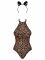 Еротичний костюм леопарда Obsessive Leocatia teddy XXL, боді, обруч з вушками