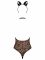 Еротичний костюм леопарда Obsessive Leocatia teddy XXL, боді, обруч з вушками
