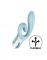 Вібратор-кролик Satisfyer Love Me Blue, гнучкий, відросток з потрійним кінчиком