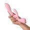 Двосторонній вібратор-кролик Satisfyer Triple Oh Pink, 3 мотори, руків’я-масажер
