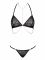 Комплект із ланцюжками Obsessive Pantheria 2-pcs set black L/XL, бюстгальтер, трусики