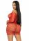 Сукня-сітка з сердечками Leg Avenue Heart net mini dress Red, зав’язки, відкриті плечі, one size