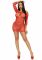 Сукня-сітка з сердечками Leg Avenue Heart net mini dress Red, зав’язки, відкриті плечі, one size