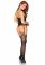 Еротичний бодістокінг Leg Avenue Jacquard net Black, імітація панчіх, відкритий доступ, one size