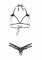 Leg Avenue Open cup bra and pearl panty OS Black
