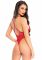 Мереживне боді Leg Avenue Floral lace thong teddy Red, шнурівка на грудях, one size