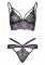 Еротичний комплект зі стрепами та стразами Leg Avenue Ready Or Not S Black, бра + стрінги