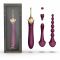 Мультифункціональний вібратор Zalo — Bess 2 Velvet Purple, 4 насадки, підігрів