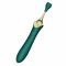 Мультифункціональний вібратор Zalo — Bess 2 Turquoise Green, 4 насадки, підігрів