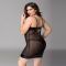 Сукня з латексними вставками JSY «Пристрасна Ельза» Plus Size, Black, мереживо, стрепи, сітка