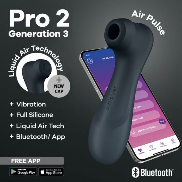 Вакуумний кліторальний стимулятор Satisfyer Pro 2 Generation 3 with Liquid Air Connect App Dark Grey