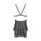 Сорочка Passion DELIENA CHEMISE L/XL black, стрінги із заниженою талією