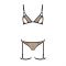 Еротичний комплект спідньої білизни Passion GABI SET XXL/XXXL beige, трусики з гартерами