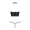 Комплект білизни з відкритими грудьми Passion GENEVIA SET WITH OPEN BRA S/M black, корсет, стрінги