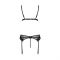 Комплект білизни Passion NESSY SET S/M black, бюстгальтер, пояс для панчіх, стрінги