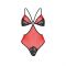 Напівпрозоре боді з мереживом Passion PEONIA BODY L/XL red