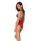 Напівпрозоре боді з мереживом Passion PEONIA BODY S/M red