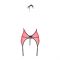 Корсет з пажами для панчіх Passion PEONIA CORSET XXL/XXXL red стрінги