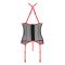 Корсет з пажами Passion SATARA CORSET XXL/XXXL red, стрінги, мереживо, застібки спереду та ззаду
