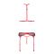 Комплект білизни Passion SATARA SET L/XL red, топ, пояс для панчіх, стрінги